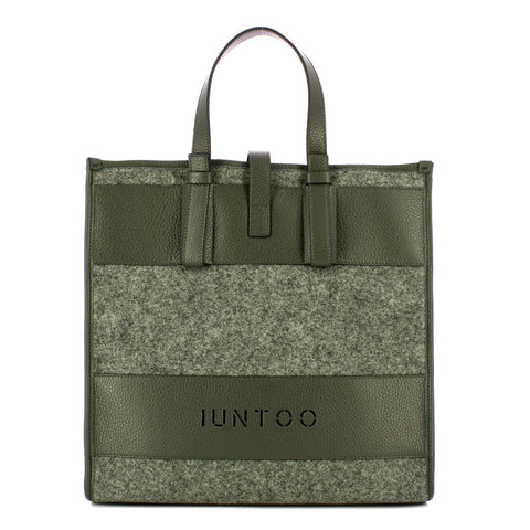 Iuntoo - shopper grande caldo essenziale grigio lana cotta grig | Italystation.com - Shop Now at italystation.com