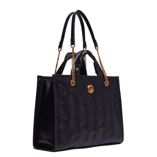 Liu Jo - Shopping Bag Ecosostenibile con logo embossed Black - AF3042E0006 - BLACK