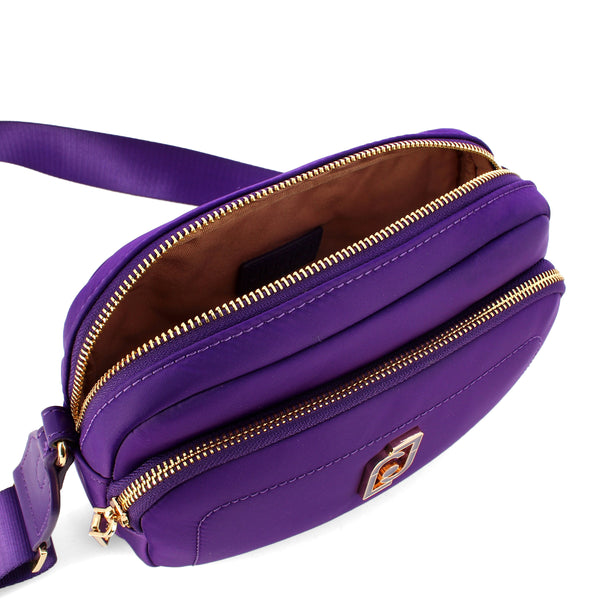 Liu jo - borsa a tracolla ecosostenibile in nylon ultra violet - af3109t4559 - ultra/violet | Italystation.com