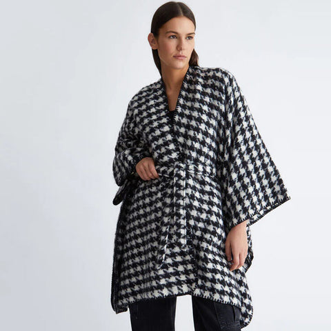 Liu Jo - Poncho Bianco Nero - 2F3086T0300 - BIANCO/NERO