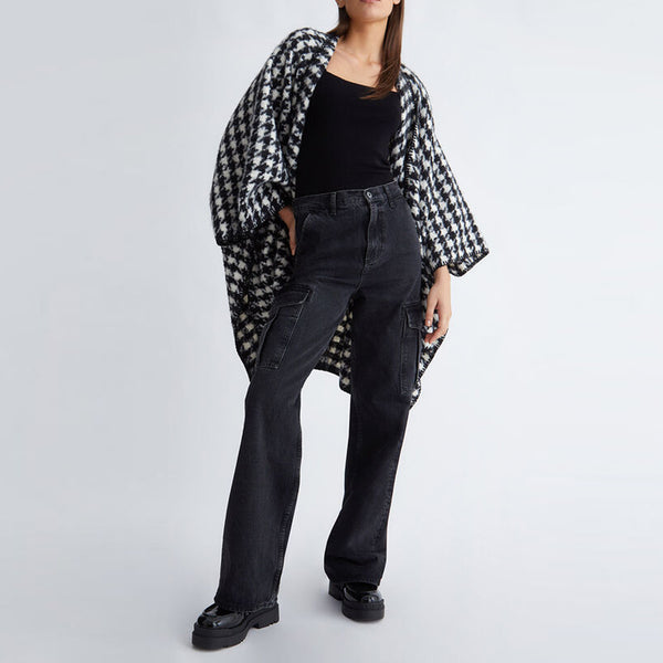 Liu Jo - Poncho Bianco Nero - 2F3086T0300 - BIANCO/NERO
