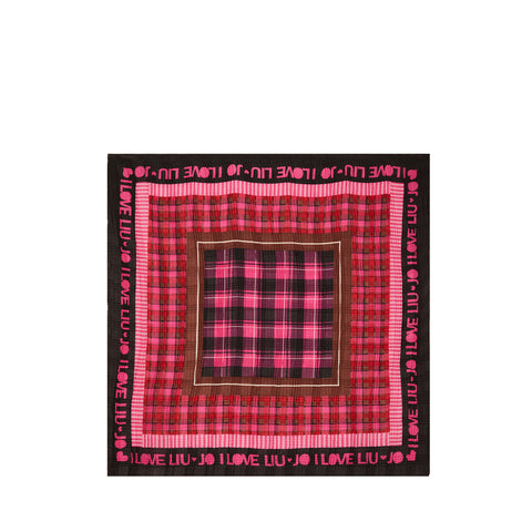 Liu Jo Liu jo - foulard check ecosostenibile dark fuxia - 2f3132t0300  | Italystation.com - Shop Now at italystation.com