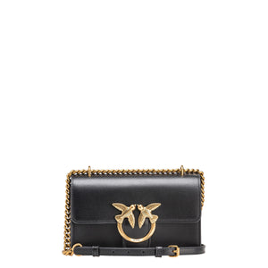 Pinko - Love One Simply Nero Antique Gold Mini Crossbody Bag - 100074A0F1 - NERO-ANTIQUE/GOLD