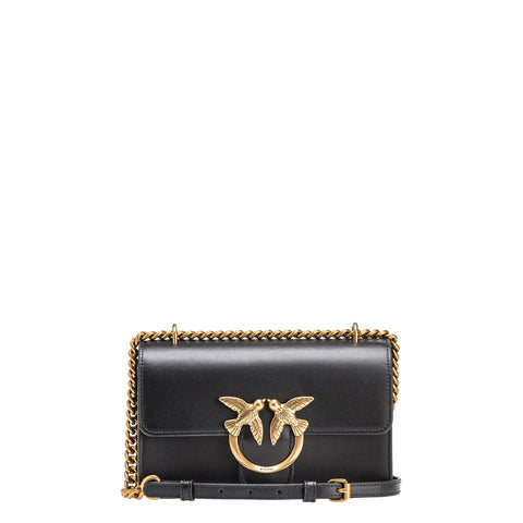 Pinko - Love One Simply Nero Antique Gold Mini Crossbody Bag - 100074A0F1 - NERO-ANTIQUE/GOLD