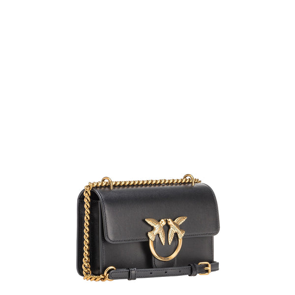 Pinko - Love One Simply Nero Antique Gold Mini Crossbody Bag - 100074A0F1 - NERO-ANTIQUE/GOLD