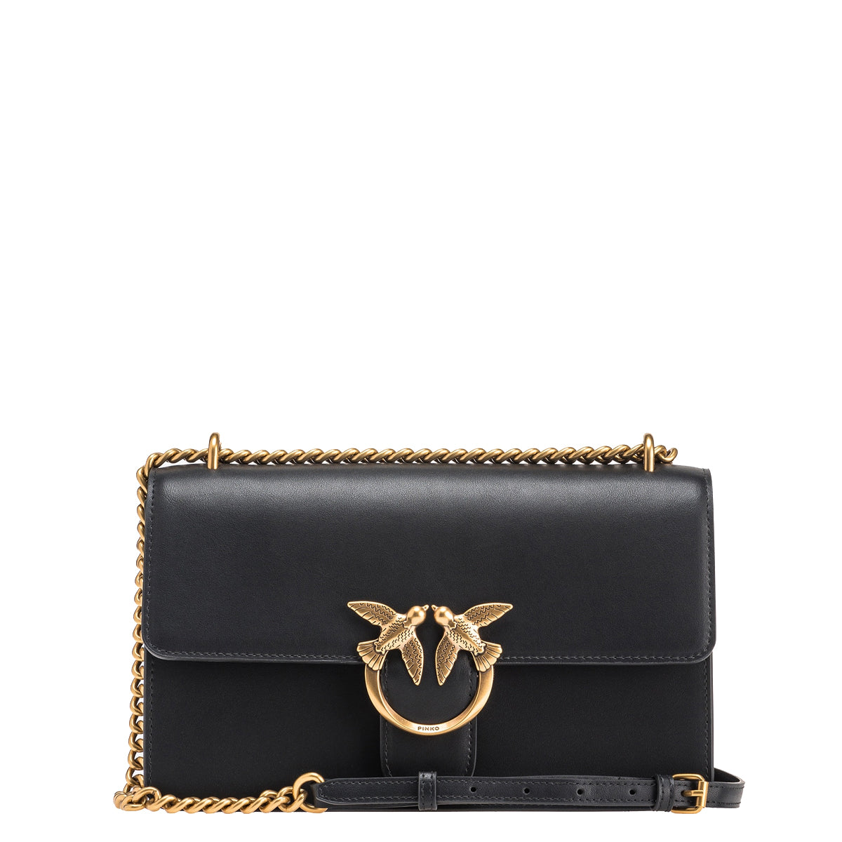 Pinko - borsa a tracolla love one classic nero antique gold - 10 | Italystation.com - Shop Now at italystation.com
