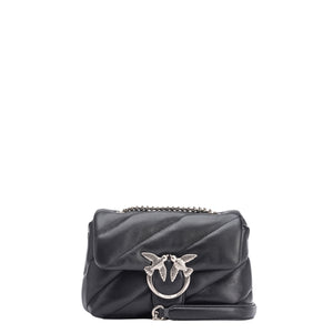 Pinko - mini borsa a tracolla love puff maxi quilt nero old silv | Italystation.com - Shop Now at italystation.com
