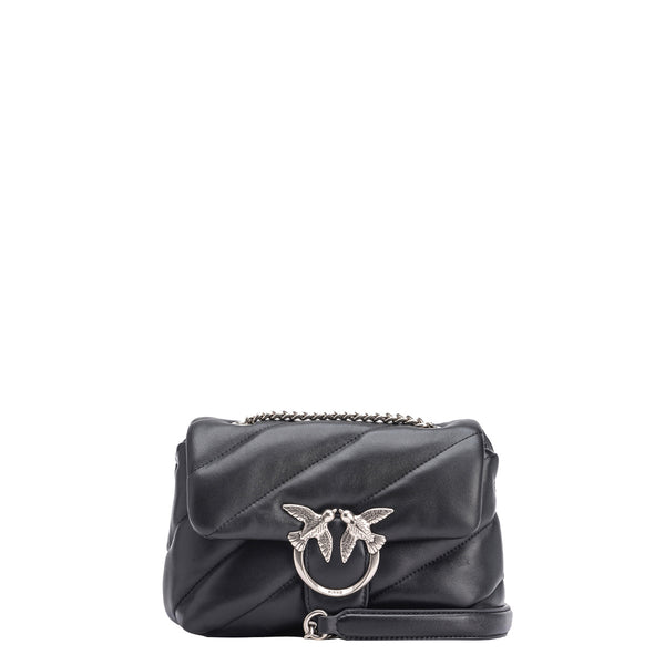 Pinko - mini borsa a tracolla love puff maxi quilt nero old silv | Italystation.com - Shop Now at italystation.com