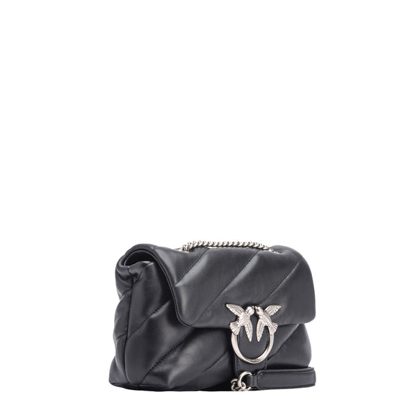Pinko - mini borsa a tracolla love puff maxi quilt nero old silv | Italystation.com - Shop Now at italystation.com
