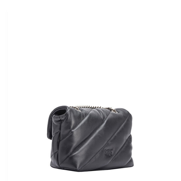 Pinko - mini borsa a tracolla love puff maxi quilt nero old silv | Italystation.com - Shop Now at italystation.com