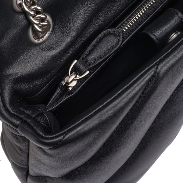 Pinko - mini borsa a tracolla love puff maxi quilt nero old silv | Italystation.com - Shop Now at italystation.com