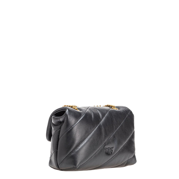 Pinko - mini borsa a tracolla love puff maxi quilt nero antique  | Italystation.com - Shop Now at italystation.com
