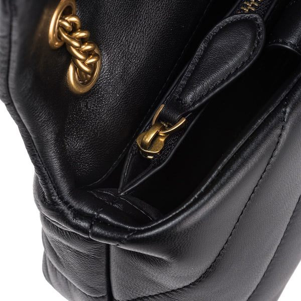Pinko - mini borsa a tracolla love puff maxi quilt nero antique  | Italystation.com - Shop Now at italystation.com