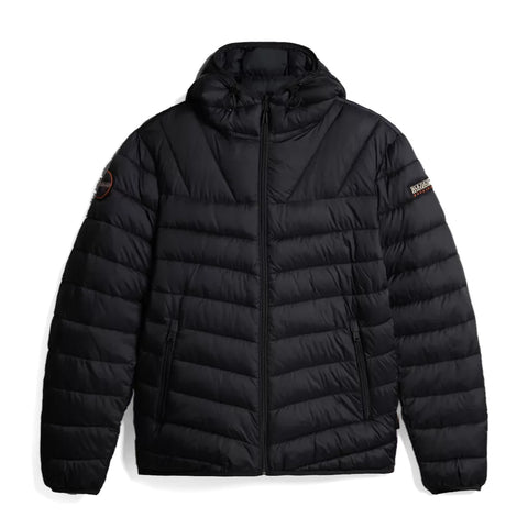 Napapijri - Aerons Black Puffer Jacket with hood - NP0A4GJO - BLACK