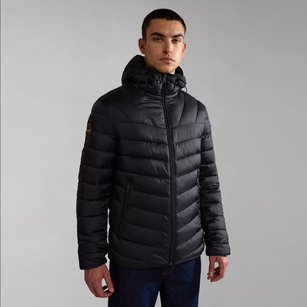 Napapijri - Aerons Black Puffer Jacket with hood - NP0A4GJO - BLACK