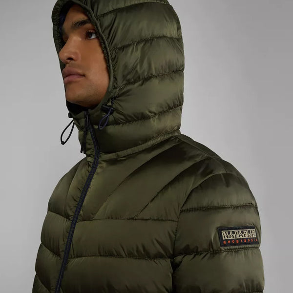 Napapijri - Aerons Green Depths Puffer Jacket with hood - NP0A4GJO - GREEN/DEPTHS