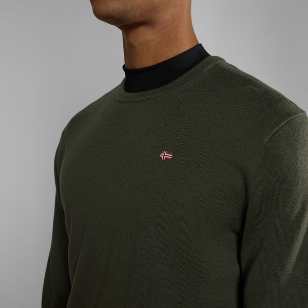 Napapijri - Damavand Green Depths Crew Neck Jumper - NP0A4GJU - GREEN/DEPTHS