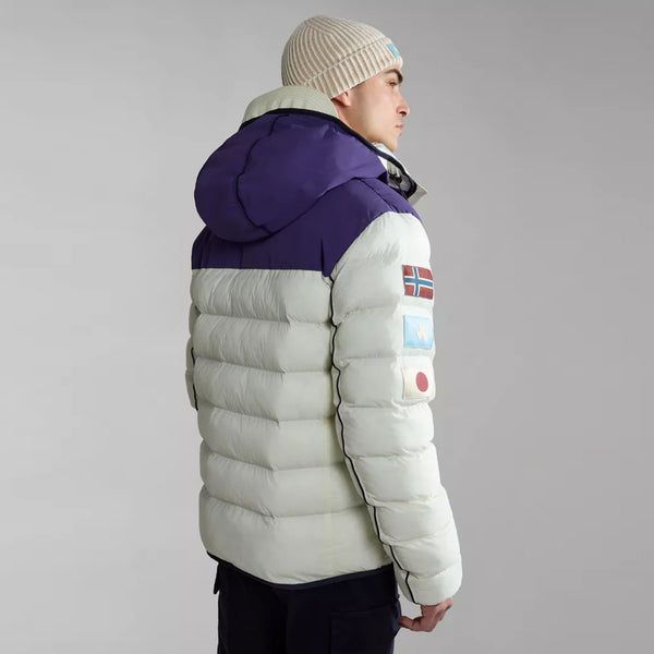 Napapijri - Shackleton White Whisper Puffer Jacket with hood - NP0A4HEM - WHITE/WHISPER