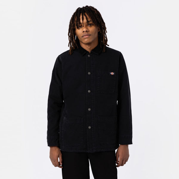 Dickies - Giacca Duck Canvas Chore Washed Black - DK0A4XGA - SW/BLACK