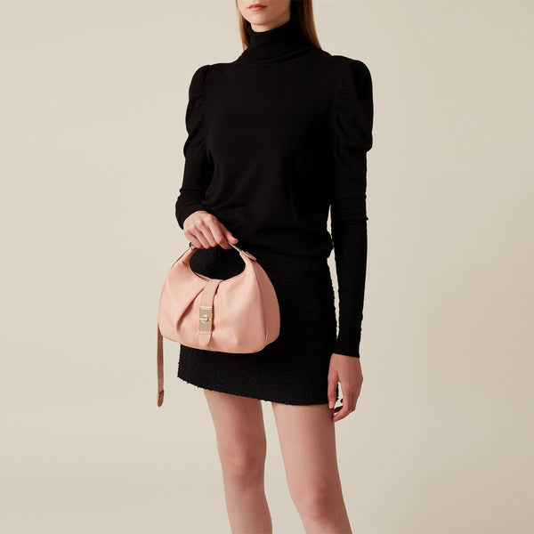 Borbonese - Hobo Bag Cortina Small in Nylon Blush 923937AQ | Italystation.com Shop Now at italystation.com