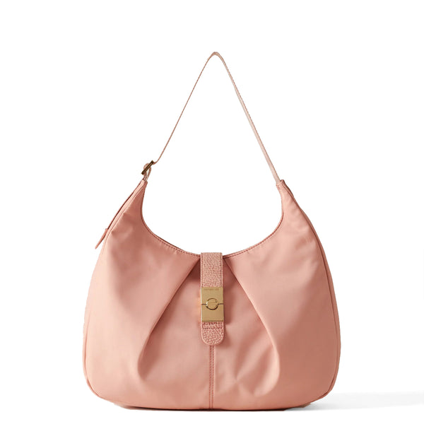 Borbonese - hobo bag cortina medium in nylon blush - 923938a | Italystation.com - Shop Now at italystation.com