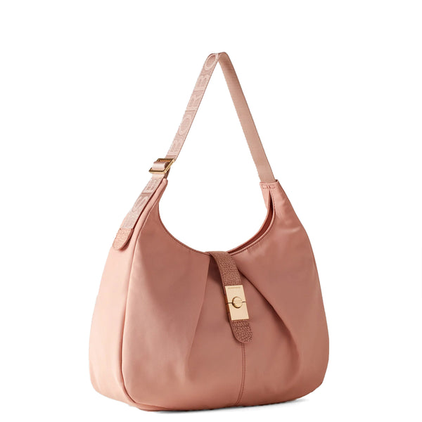 Borbonese - hobo bag cortina medium in nylon blush - 923938a | Italystation.com - Shop Now at italystation.com