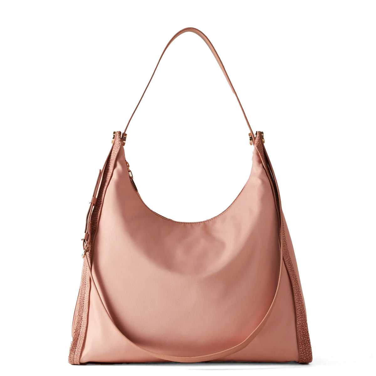 Borbonese - hobo bag new orbit medium blush - 924179aq3 - bl | Italystation.com - Shop Now at italystation.com