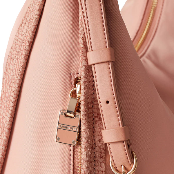 Borbonese - hobo bag new orbit medium blush - 924179aq3 - bl | Italystation.com - Shop Now at italystation.com