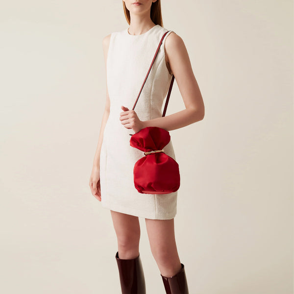 Borbonese - Trésor Small Borgogna OP Naturale Bucket Bag - 923866AQ3 - BORGOGNA/OP/NATURALE