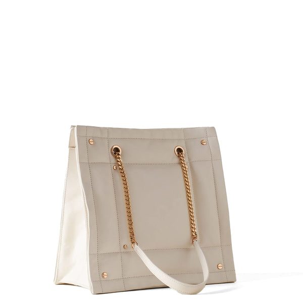 Borbonese - borsa a spalla reverse medium chantilly cream -  | Italystation.com - Shop Now at italystation.com