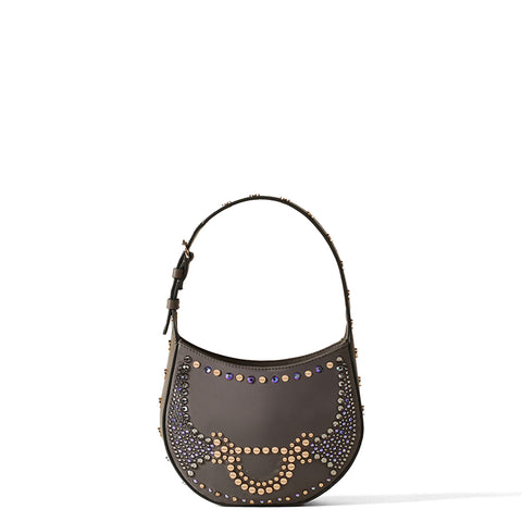 Borbonese - mini hobo bag 110 swarovski clay grey - 923047at | Italystation.com - Shop Now at italystation.com