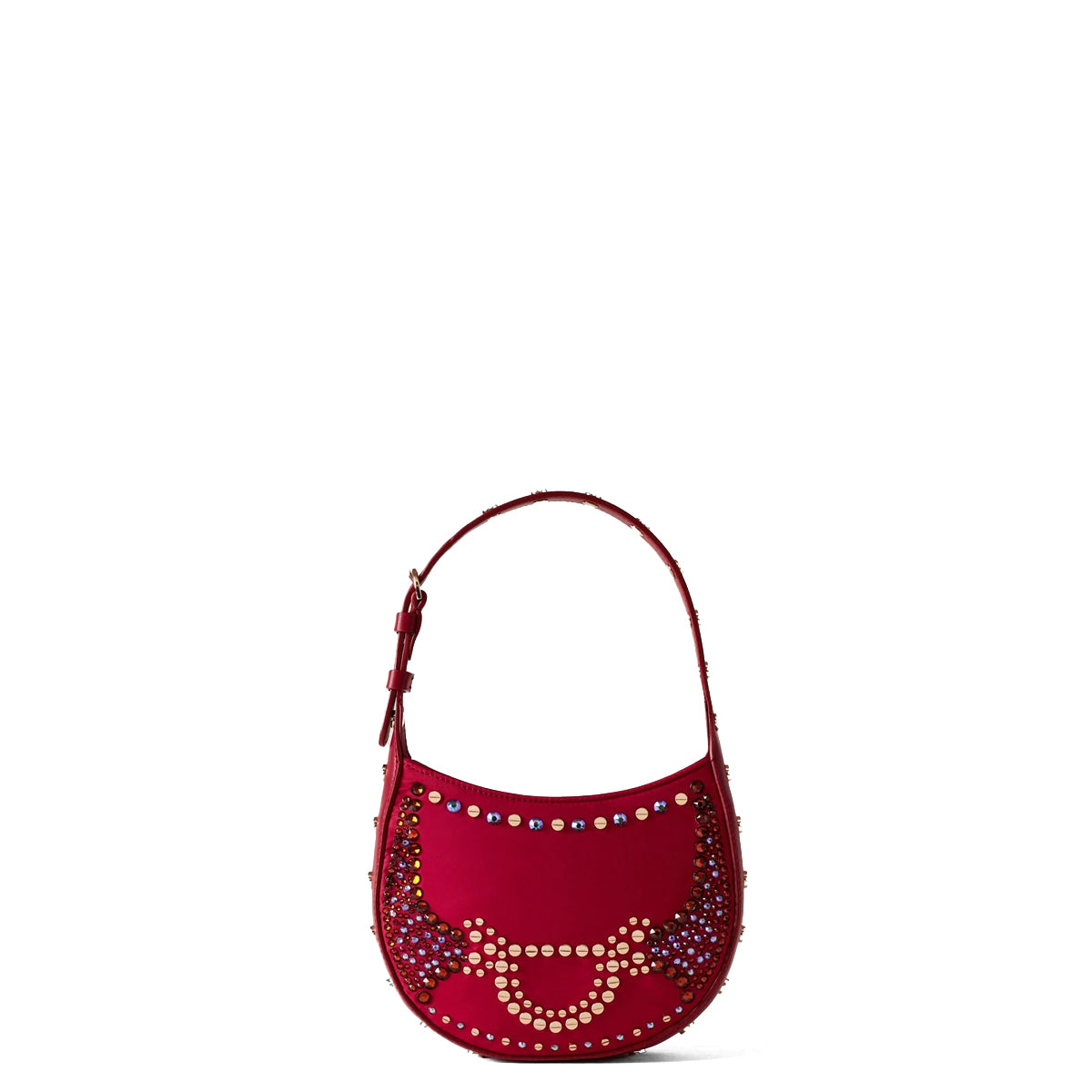 Borbonese - mini hobo bag 110 swarovski borgogna - 923047at3 | Italystation.com - Shop Now at italystation.com