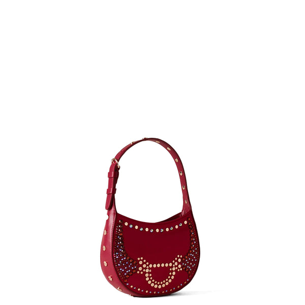 Borbonese - mini hobo bag 110 swarovski borgogna - 923047at3 | Italystation.com - Shop Now at italystation.com