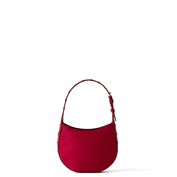 Borbonese - mini hobo bag 110 swarovski borgogna - 923047at3 | Italystation.com - Shop Now at italystation.com