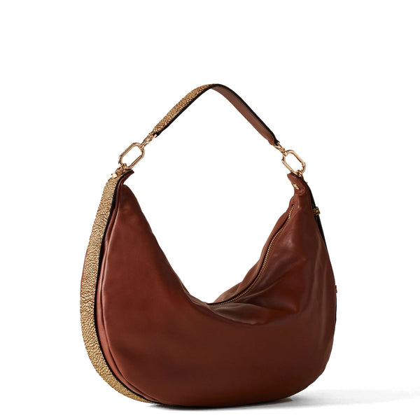 Borbonese - Hobo Bag Oyster Medium Cuoio OP Naturale - 923738AR1 - CUOIO/OP/NATURALE