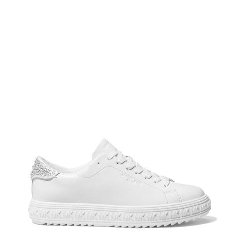 Michael Kors - Grove Optic White leather Sneakers with decorations - 43H3GVFS2L - OPTIC/WHITE