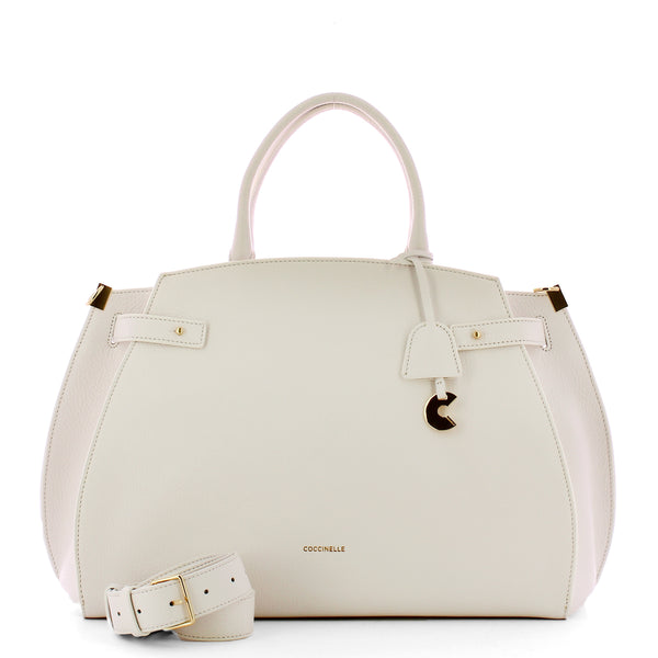 Coccinelle - kliche large brillant white handbag - qla18010 | Italystation.com - Shop Now at italystation.com