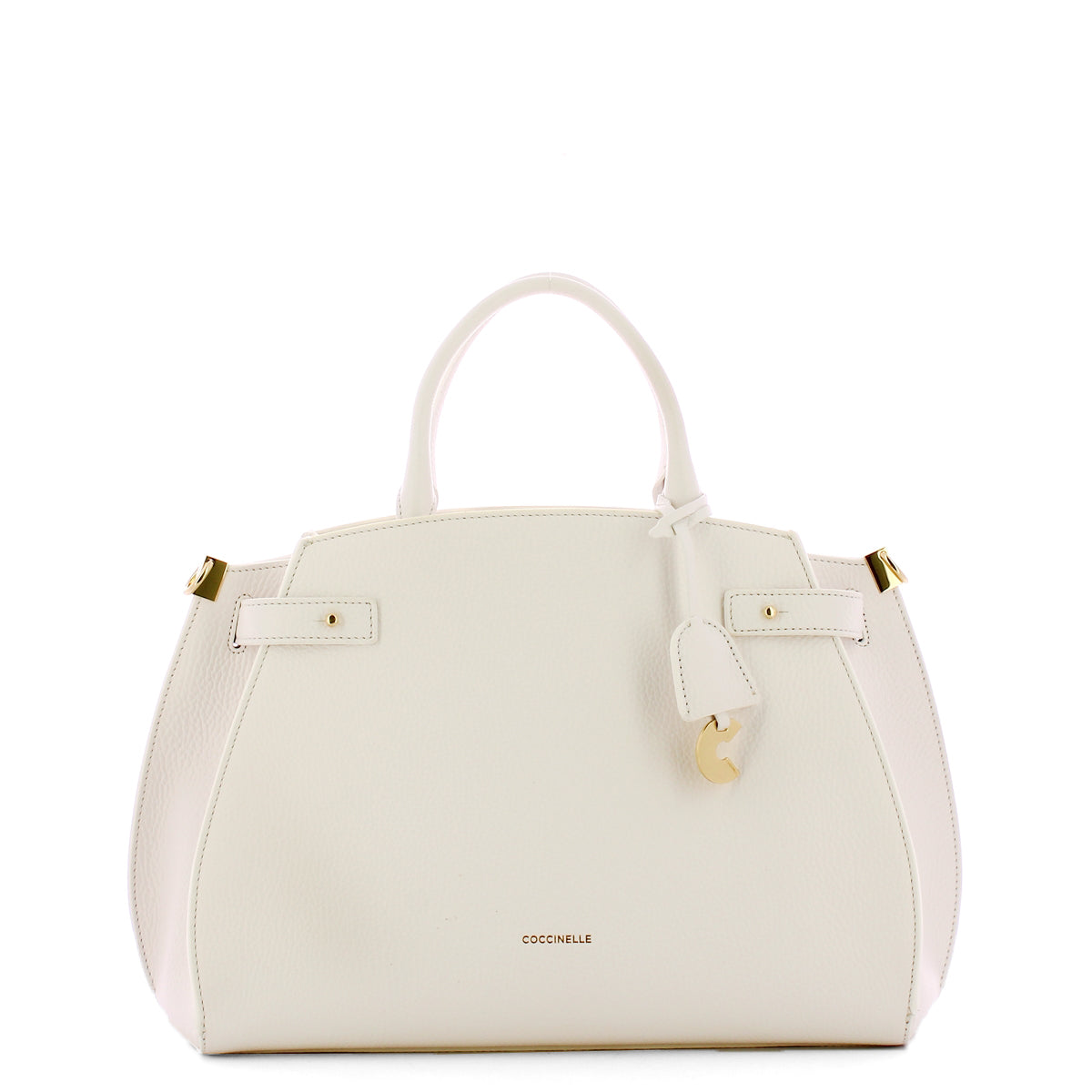 Coccinelle - kliche medium brillant white handbag - qla1802 | Italystation.com - Shop Now at italystation.com