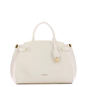Coccinelle - kliche medium brillant white handbag - qla1802 | Italystation.com - Shop Now at italystation.com