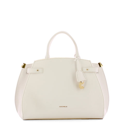 Coccinelle - kliche medium brillant white handbag - qla1802 | Italystation.com - Shop Now at italystation.com