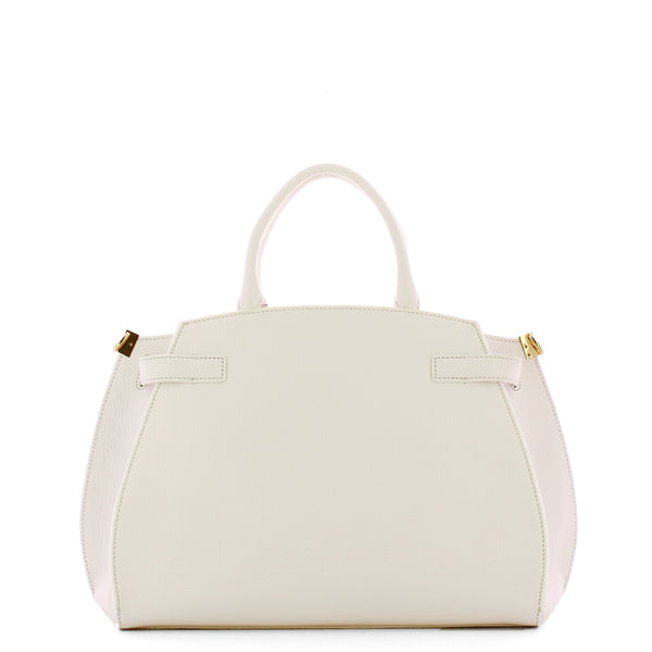 Coccinelle - kliche medium brillant white handbag - qla1802 | Italystation.com - Shop Now at italystation.com
