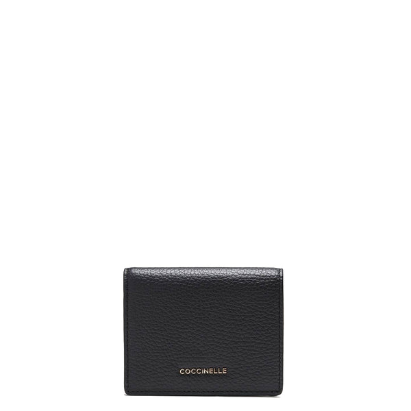 Coccinelle - metallic soft noir small wallet - mw511d301 -  | Italystation.com - Shop Now at italystation.com