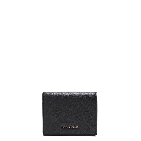 Coccinelle - metallic soft noir small wallet - mw511d301 -  | Italystation.com - Shop Now at italystation.com