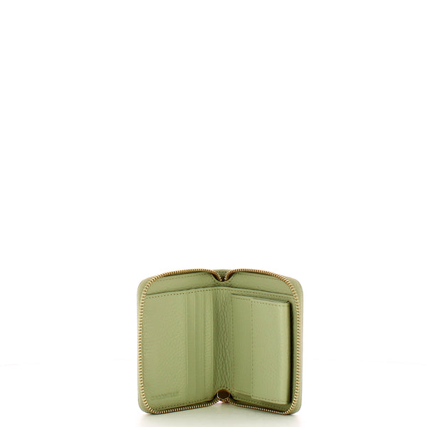 Coccinelle - Metallic Soft Zip Around Celadon Green Small Wallet - MW511A201 - CELADON/GREEN