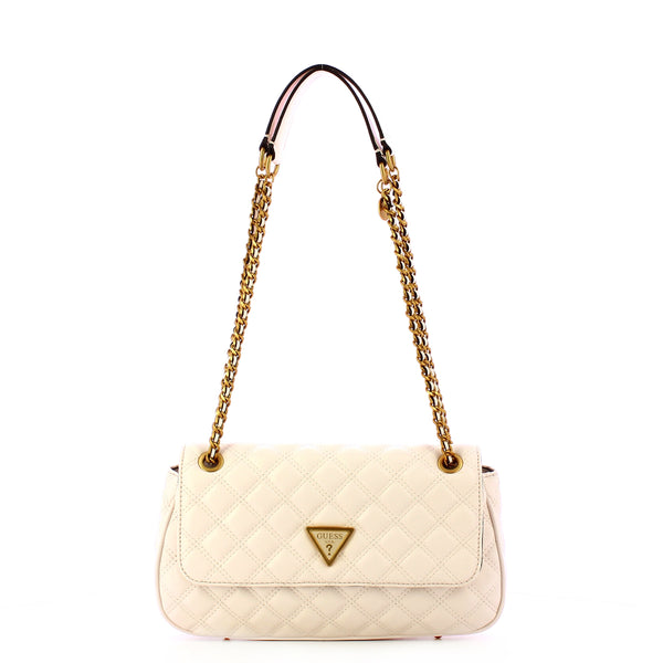 Guess - giully quilted ivory shoulder bag - hwqa8748210 - ivory | Italystation.com - Shop Now at italystation.com