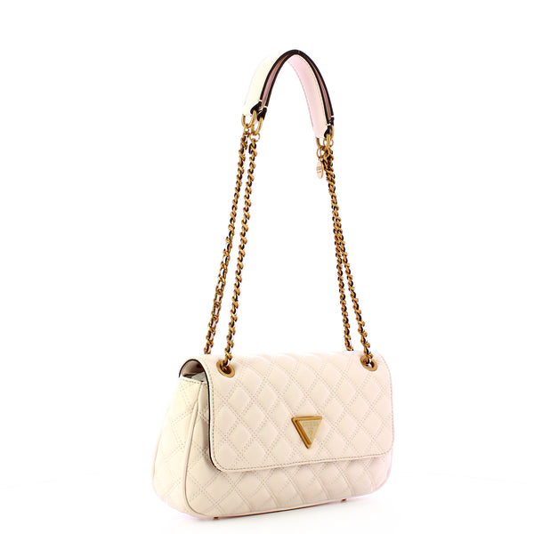 Guess - giully quilted ivory shoulder bag - hwqa8748210 - ivory | Italystation.com - Shop Now at italystation.com