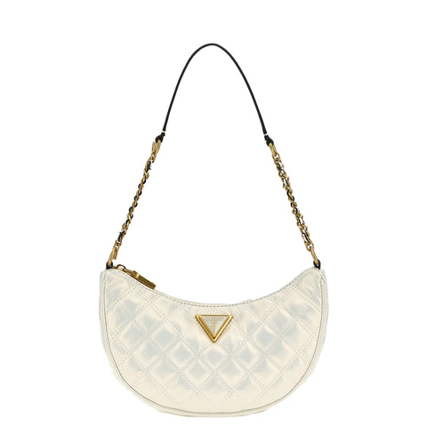 Guess - giully quilted ivory shoulder bag - hwqi8748120 - ivory | Italystation.com - Shop Now at italystation.com