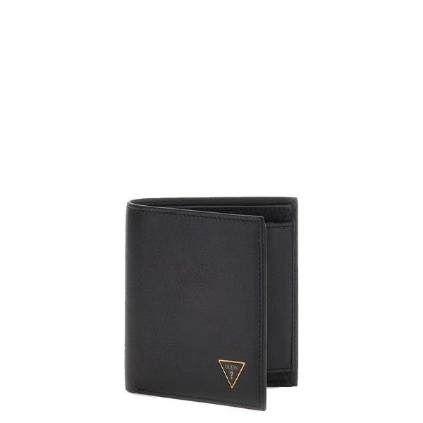 Guess - Mestre Vertical Black leather Wallet with coin pouch - SMSCLELEA22 - BLACK