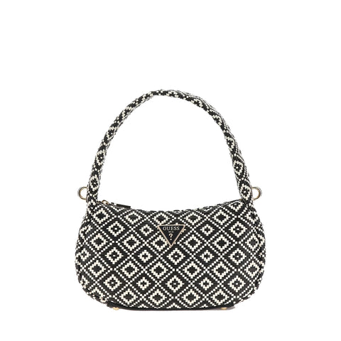 Guess - rianee black raffia shoulder bag - hwwr9228020 - black | Italystation.com - Shop Now at italystation.com