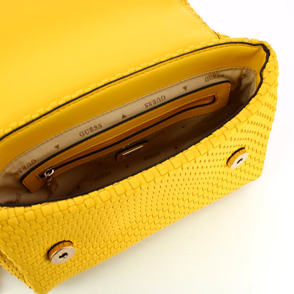 Guess - etel woven yellow shoulder bag - hwww9219210 - yellow | Italystation.com - Shop Now at italystation.com